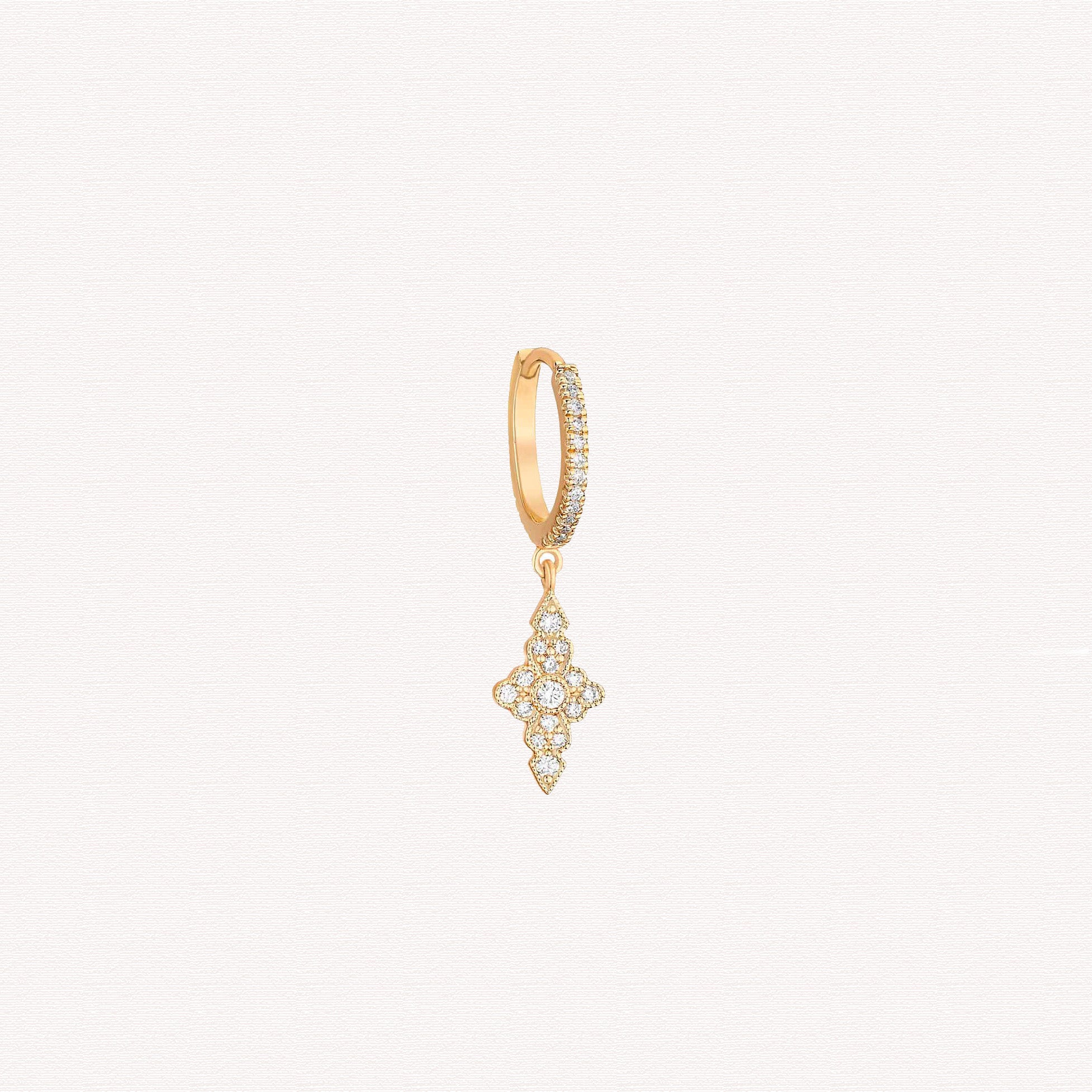 Single earring - Jade tiny hoop